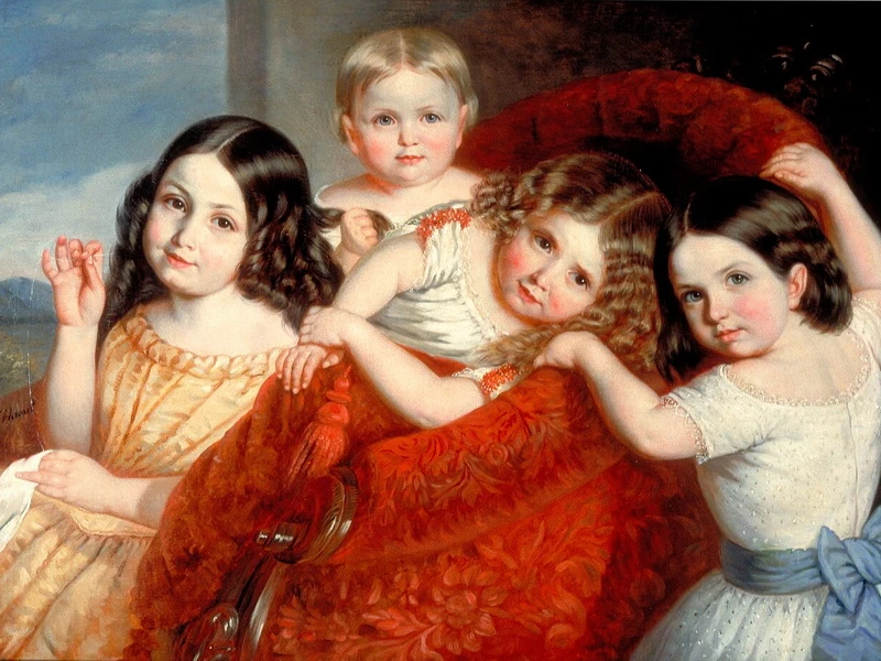 1817-Théophile-Abraham Hamel - Noémie, Eugénie, Antoinette e Séphora Hamel, nipoti dell'artista